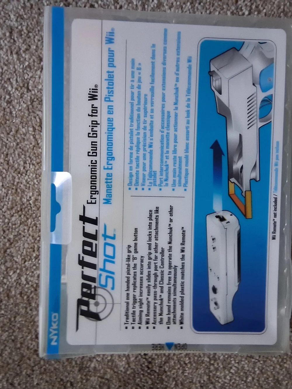 Perfect Shot Ergonomic Gun Grip for Wii - White & Blue